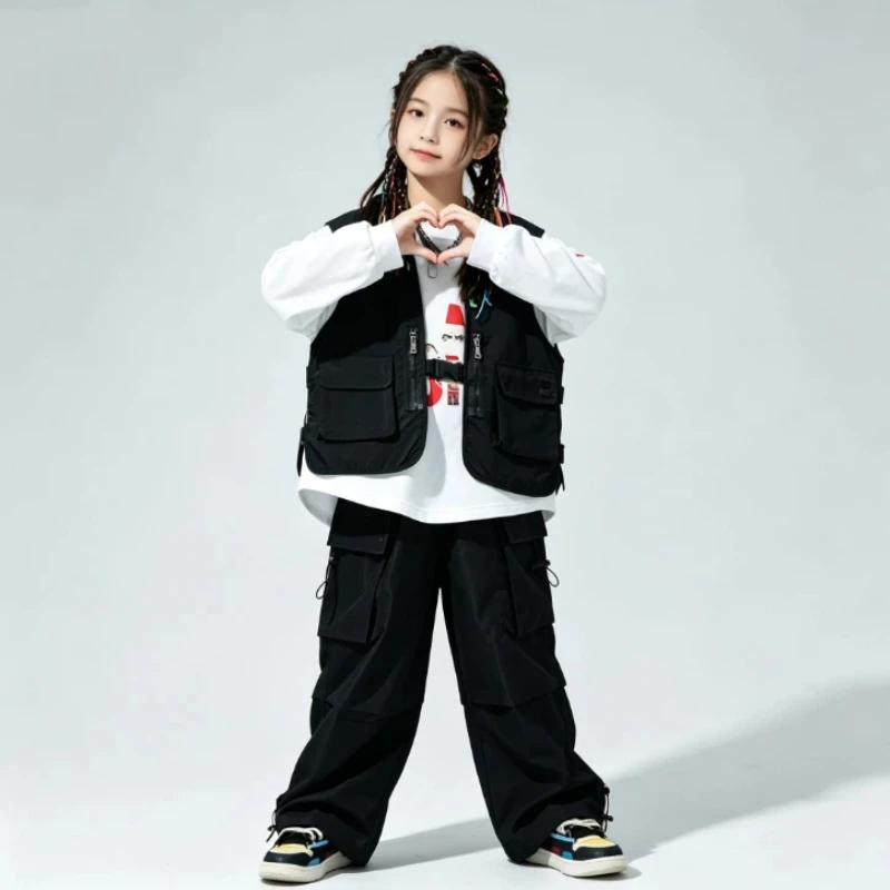 Street Fashion For Boy - เครื่องแต่งกายเต้นรำแนวสตรีทเด็กชายเด็กหญิงฮิปฮอปแจ๊สชุดเต้นรำเสื้อกั๊กกางเกง 3 ชิ้นชุดแฟชั่นเวทีรันเวย์การแสดงชุดเต้นรำ