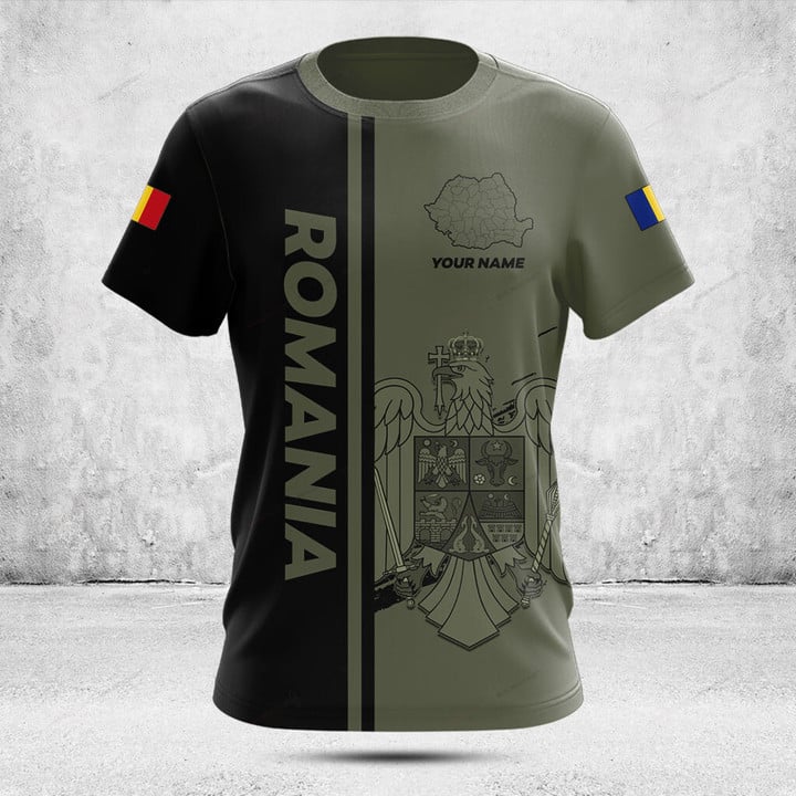 Street Fashion Usa - เสื้อยืดกราฟิกสีเขียวขี้ม้าลายธงชาติโรมาเนีย สไตล์ลำลองสำหรับฤดูร้อน แฟชั่นผู้ชาย เสื้อเจอร์ซีย์แขนสั้น แห้งเร็ว สตรีทแวร์