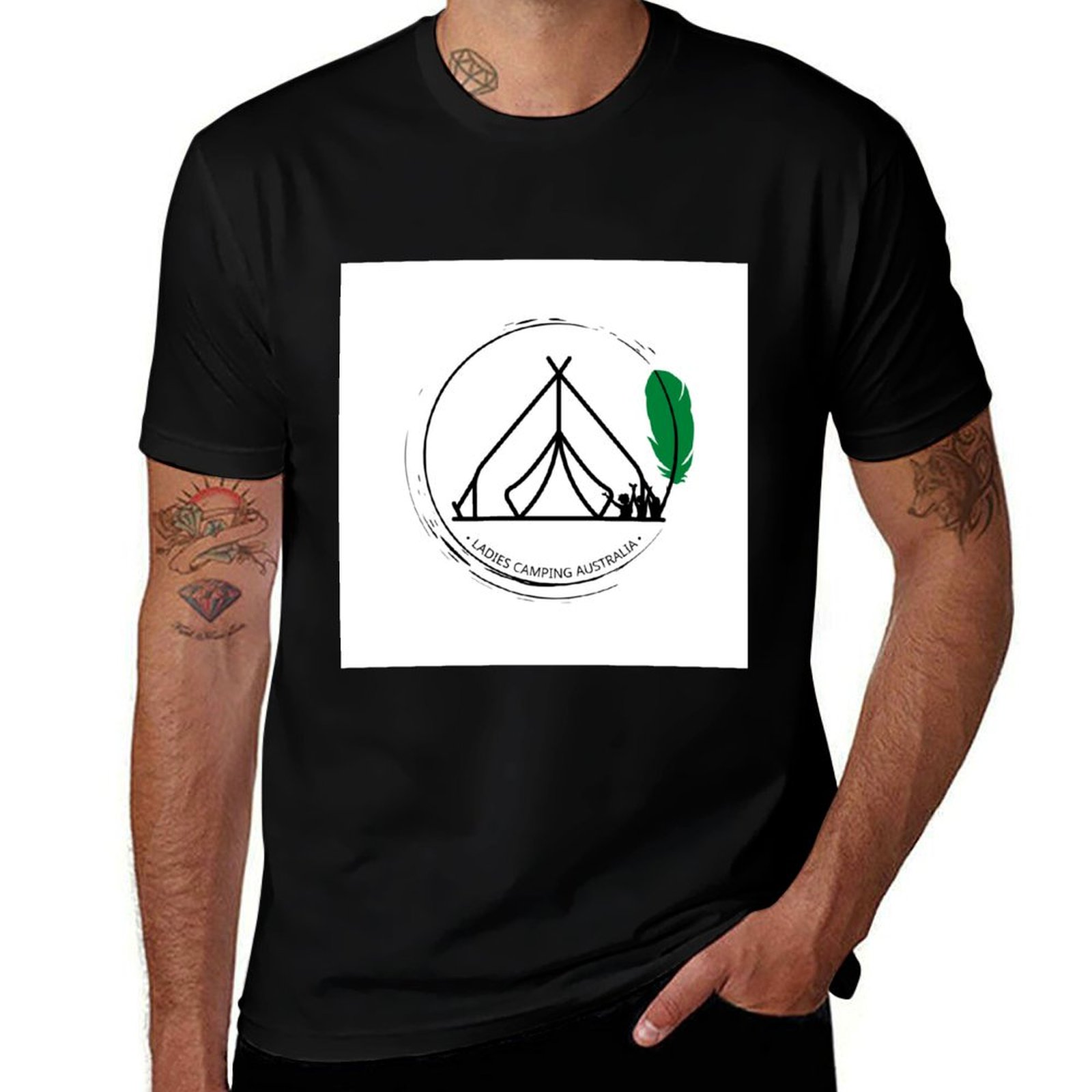 Street Fashion Australia - เสื้อยืด Vic text Design ลายผู้หญิงแคมป์ปิ้งออสเตรเลีย เสื้อยืดแฟชั่นสตรีทลำลอง