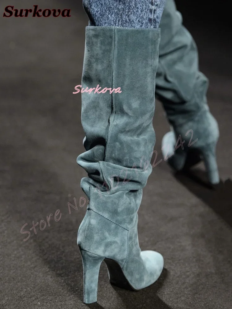 รองเท้าบูททรงเรโทรแบบสวม ปลายม - Street Fashion Winter บทวิจารณ์และราคา