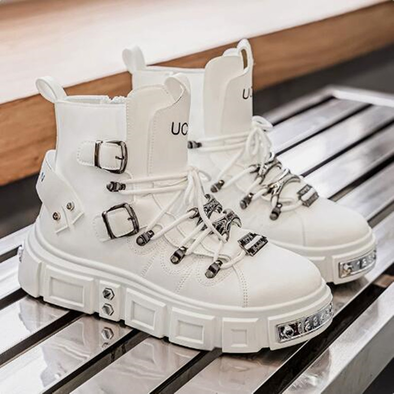 รองเท้าผ้าใบหุ้มข้อสูงสีดำแบบห - Street Fashion Designers บทวิจารณ์และราคา