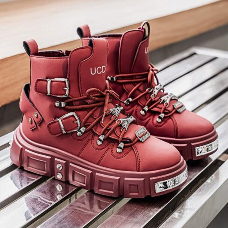 รองเท้าผ้าใบหุ้มข้อสูงสีดำแบบห - Street Fashion Designers บทวิจารณ์และราคา