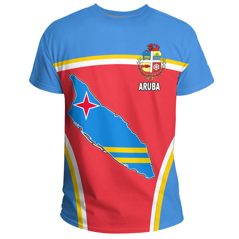 อารูบาธงประจำชาติ 3d พิมพ์เสื้ - Street Fashion Usa บทวิจารณ์และราคา
