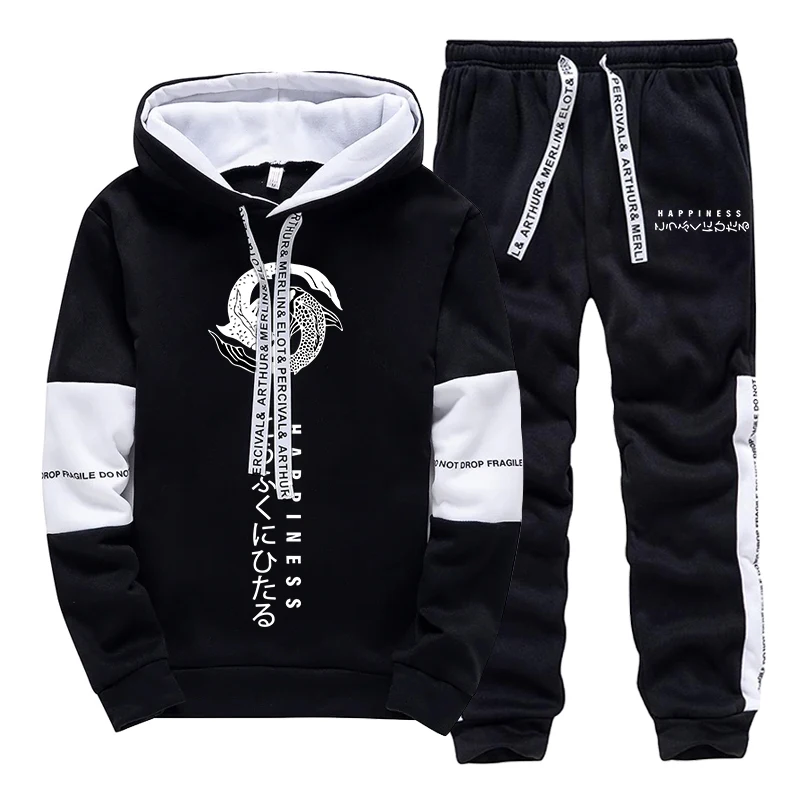 ชุดวอร์มแฟชั่นผู้ชายลายพิมพ์ เ - Street Fashion Winter บทวิจารณ์และราคา