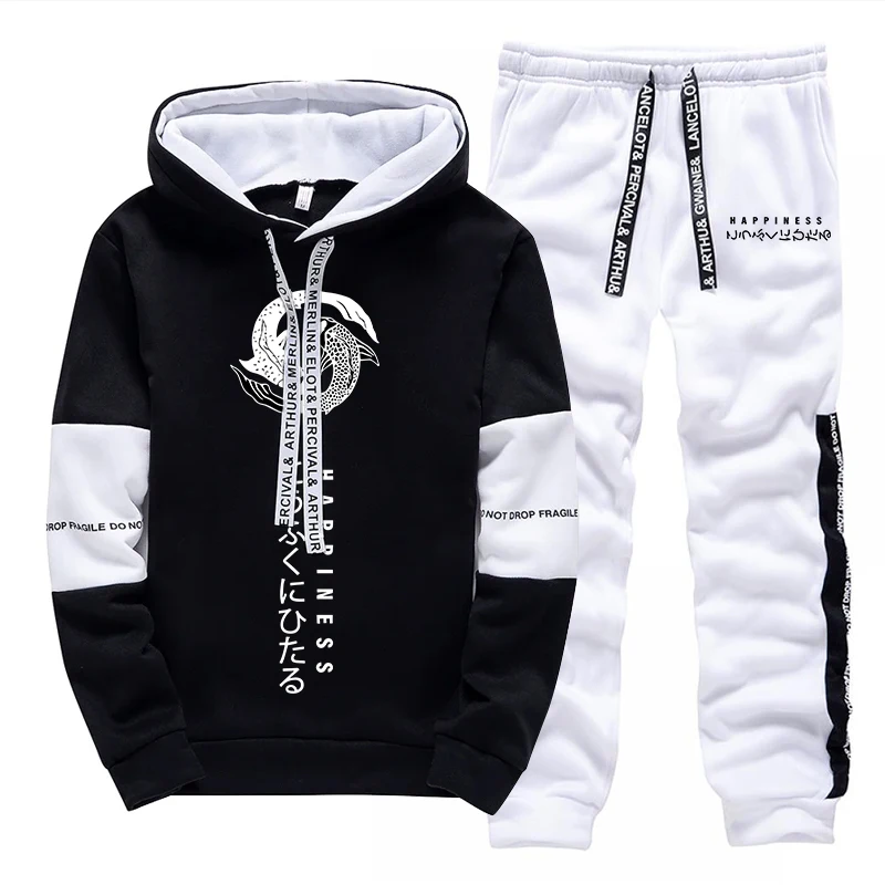 ชุดวอร์มแฟชั่นผู้ชายลายพิมพ์ เ - Street Fashion Winter บทวิจารณ์และราคา