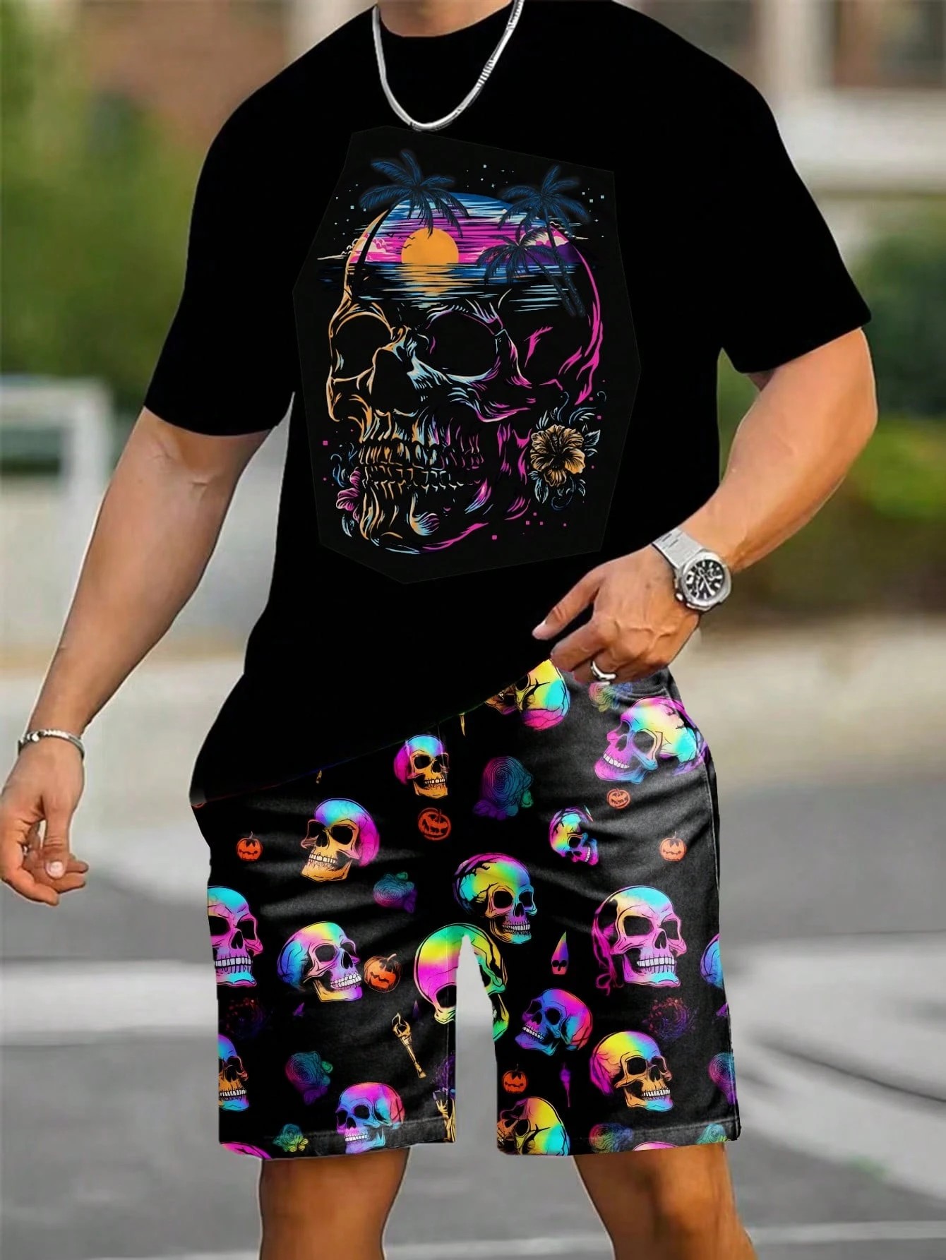ชุดเซ็ตเสื้อยืดแขนสั้นและกางเก - Street Fashion Summer 2026 บทวิจารณ์และราคา